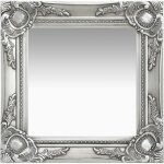 Miroir mural conception anti - �ge cadre ornemental de style baroque 40 x 40 cm couleur : argent