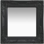 Miroir mural conception anti - ge cadre ornemental de style baroque 40 x 40 cm couleur : noir