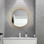 Miroir mural fer rond cadre dcoration miroir mural miroir mural salon chambre bureau dcoration de la ...