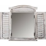 Décoshop26 - miroir mural forme fenêtre avec volets 53x42x5cm en bois blanc vieilli 040005485 Décoshop26 - miroir mural forme fenêtre avec volets 53x42x5cm en bois blanc vieilli 040005485