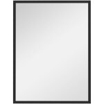 Miroir mural homcom rectangulaire 80 x 60 cm, cadre en bois noir, id�al pour la salle de bain, salon ...