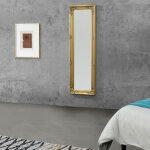 [en. casa] ? miroir mural dor� 132 x 42 cm ? cadre en eucalyptus baroque ? installation horizontale ou ...