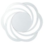 Beliani - miroir mural moderne rond verre argent� cadre mdf forme fleur salon treban