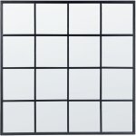 Beliani - miroir mural noir en mtal 78 x 78 cm en forme de fentre  16 carreaux blesle