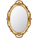 Miroir mural ovale décoratif vintage 37 x 25 cm (doré) Miroir mural ovale décoratif vintage 37 x 25 cm (doré)