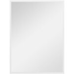 Homcom ? miroir mural rectangulaire 60l x 80h cm en mdf blanc ? fixation murale ou suspension ? �paisseur ...