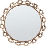 Beliani - miroir mural rond  suspendre design original dor cadre  chane yebra
