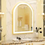 Luvodi ? miroir lumineux salle de bain 60x90 cm ? anti - bu�e avec cadre dor� ? �clairage led 6240lm ...