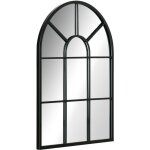 Homcom - miroir mural style art dco forme vote dim. 50l x 70h cm mtal noir verre