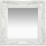 Miroir mural style baroque 40x40 cm blanc
