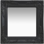 Miroir mural style baroque 40x40 cm noir vidaxl