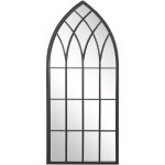 Miroir mural au style gothique 50 x 115 cm avec cadre d�coratif en verre et m�tal noir pour hall d'entr�e ...