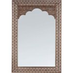 Beliani ? miroir mural oriental rectangulaire en m�tal cuivr� ? 60x90 cm ? finition brillante pour salon ...