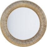 Beliani ? miroir mural rond 80 cm en m�tal dor� ? finition pr�cise ? accrochage facile ? �l�gance pour ...