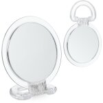 Miroir  poigne, lot de 2, deux faces, grossissement x2,  suspendre & poser, transparent - relaxdays ...