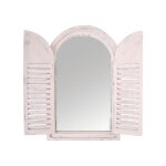 Miroir portes fran�aises en bois - l 4, 8 cm x l 37 cm x h 59 cm - blanc cass� - livraison gratuite