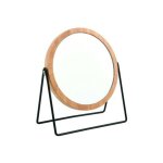 Miroir rond grossissant satchi bois & acier noir msv