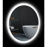 Kleankin - miroir rond lumineux led de salle de bain � 60 cm mural avec �clairage 3 couleurs interrupteur ...