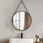 Miroir de salle de bain avec cadre noir, rond miroir décoratif sans éclairage, diamètre 60cm - heilmetz ... Miroir de salle de bain avec cadre noir, rond miroir décoratif sans éclairage, diamètre 60cm - heilmetz ...