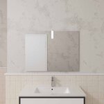 Miroir salle de bain dot avec applique led 80x60cm