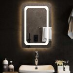 Vidaxl ? miroir lumineux de salle de bain 40x60 cm ? �paisseur 4 mm ? ip65 imperm�able ? installation ...