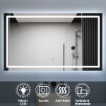 Acezanble - miroir salle de bain led anti - bue, avec clairage led 120 x 80cm rversible ip44 commande ...