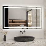 Acezanble - miroir salle de bain led anti - buée, avec éclairage led 160 x 80cm réversible ip44 commande ... Acezanble - miroir salle de bain led anti - buée, avec éclairage led 160 x 80cm réversible ip44 commande ...