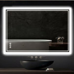 Miroir salle de bain led - miroir mural salle de bain lumineux anti - bu�e horizontal / vertical avec ...
