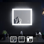 Sirhona - miroir de salle de bain led rectangle commutateur anti - buée éclairage intégré blanc froid ... Sirhona - miroir de salle de bain led rectangle commutateur anti - buée éclairage intégré blanc froid ...