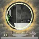 Miroir salle de bain led rond 60 cm avec �clairage int�gr� miroir mural lumineux anti buee pour maquillage ...