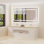 Miroir salle de bain lumineux doubles bandes led anti - buée avec eclairage interrupteur tactile - 140 ... Miroir salle de bain lumineux doubles bandes led anti - buée avec eclairage interrupteur tactile - 140 ...