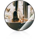 Haloyo - miroir de salle de bain rond  led 80 cm avec clairage et antibue, miroir mural led interrupteur ...