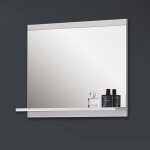 Miroir de salle de bain avec tablette miroir de courtoisie 60(l)x12(p)x50cm(h) blanc ocean sanitaire