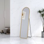 Emke - miroir sur pied 140 x 40 cm, miroir pleine longueur avec cadre en aluminium pour salon, chambre, ...