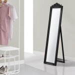 Miroir sur pied arezzo inclinable 160 x 40 cm noir mat [en. casa]