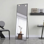 Miroir sur pied rectangle avec cadre en m�tal miroir sur pied hd grand pour salon, chambre et dressing ...