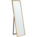 Beliani - miroir sur pied rectangulaire cadre en synth�tique et verre dor� 40 x 140 cm pour chambre ou ...