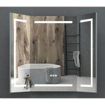 Miroir triptyque rectangle, led 80x100 cm avec variateur de lumière - triptyque Miroir triptyque rectangle, led 80x100 cm avec variateur de lumière - triptyque