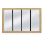Idmarket - miroir verri�re atelier 4 bandes cadre bois design industriel 110x70 cm