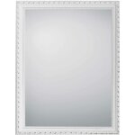 Miroir vintage rectangulaire blanc 45x34cm ? cadre en bois ? accrochage vertical ou horizontal ? d�coration ...
