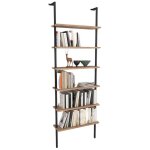 Miroytengo - biblioth�que murale rus en ch�ne saphir et noir 60x183x20 cm