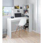 Miroytengo - bureau duplo avec tagres rversibles en mlamine artik blanc, artik blanc / chne ou artik ...