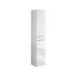 Miroytengo - colonne de salle de bain suspendue aruba en m�lamin� blanc brillant, ciment ou ch�ne d'alaska ...
