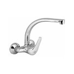 Mirtak robinet vertical mural pour �vier avec bec chrom� 150mm