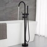 Zamery - mitigeur baignoire ilot noir robinet de baignoire avec douchette pour salle de bain?laiton baignoire ...