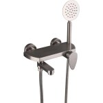 Mitigeur de baignoire mural robinets de bain avec douchette mitigeur monocommande de bain avec support ...