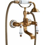 Mitigeur baignoire retro avec double poigne en porcelaine bleue et blanche mitigeur de bain retro robinet ...