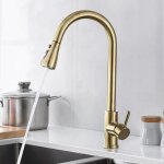 Mitigeur de cuisine avec mitigeurs de douche extensibles, mitigeur  levier unique, plage pivotante  ...