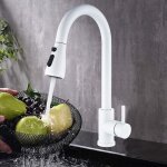 Mitigeur de cuisine avec douchette blanc extensible, robinet cuisine rotatif à 360°avec 2 modes de pulvérisati ... Mitigeur de cuisine avec douchette blanc extensible, robinet cuisine rotatif à 360°avec 2 modes de pulvérisati ...