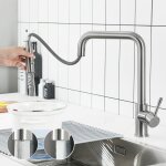 Mitigeur de cuisine avec douchette extractible, robinet de vier rotatif  360  , mitigeur en inox avec ...